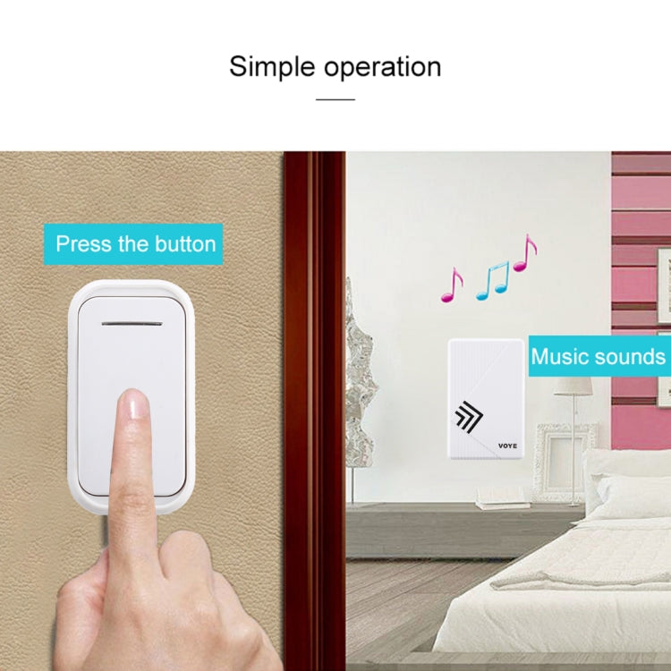 VOYE V022F Home Music Remote Control Wireless Doorbell with 38 Polyphony Sounds, V022F VOYE V022F Home Music Remote Control Wireless Doorbell with 38 Polyphony Sounds, V022F